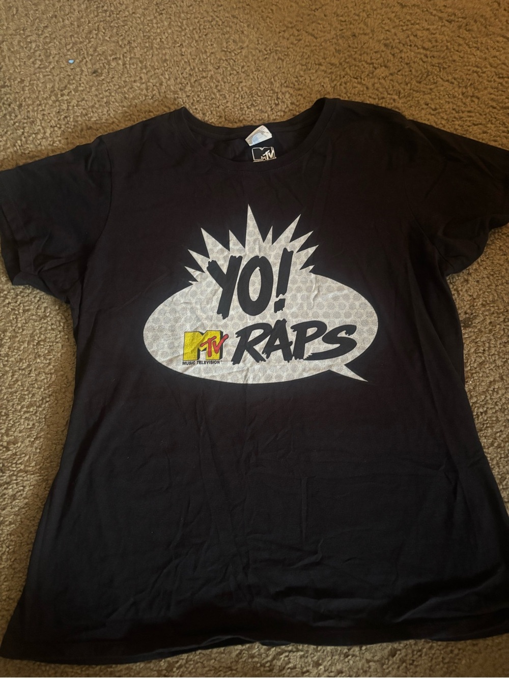 MTV Black Short Sleeve 'YO! RAPS' Graphic Tee